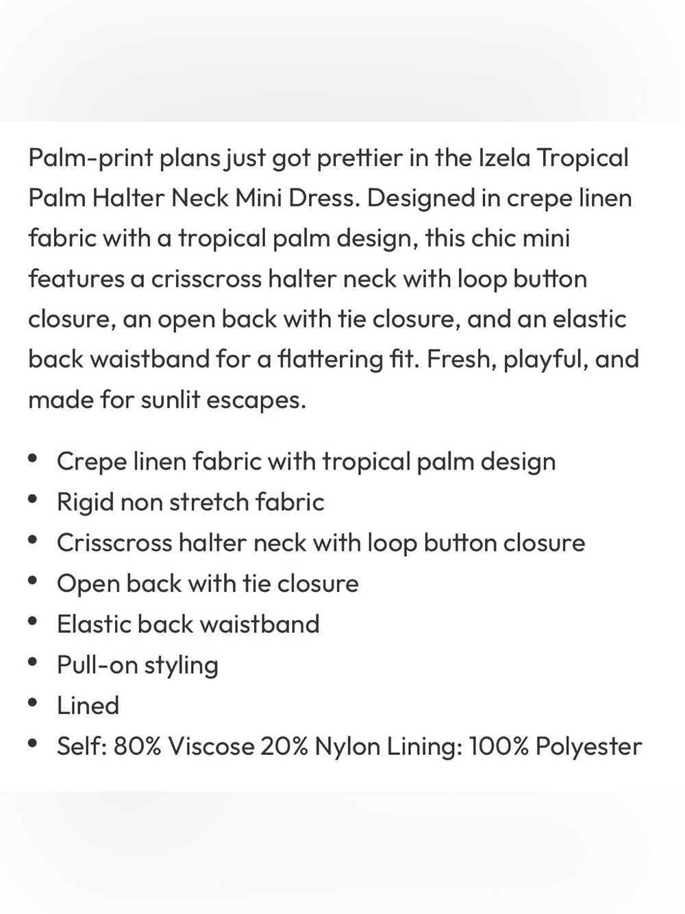 IZELA TROPICAL PALM HALTER MINI DRESS🌴❤️🧡🌴 - Picture 8 of 11